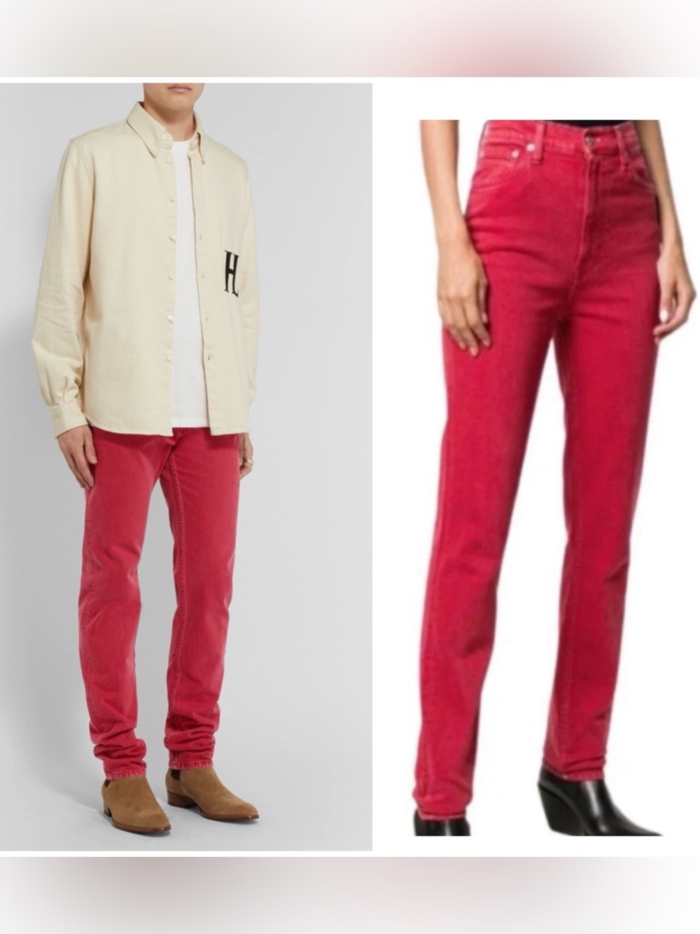 Helmut Lang_ Unisex Straight Leg Red Jeans Men 33 or 30 Women’s